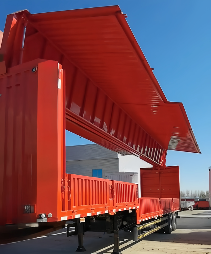Double wing box semi-trailer