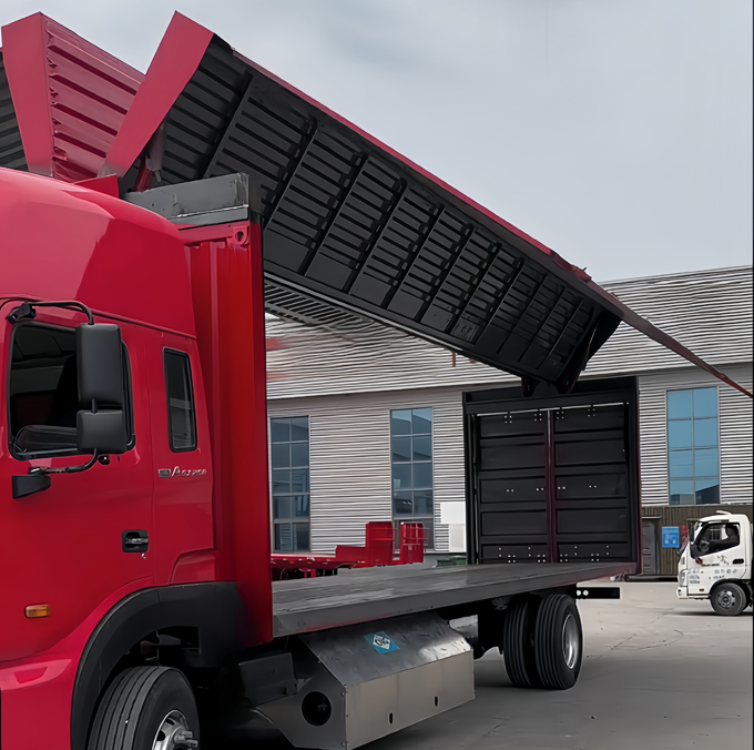 Double wing box semi-trailer