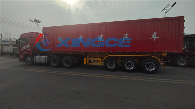 Container frame semi-trailer